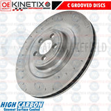 FOR JAGUAR 5.0 XKR FRONT C GROOVED BRAKE DISCS PAIR 400mm *FOR ALCON CALIPERS*