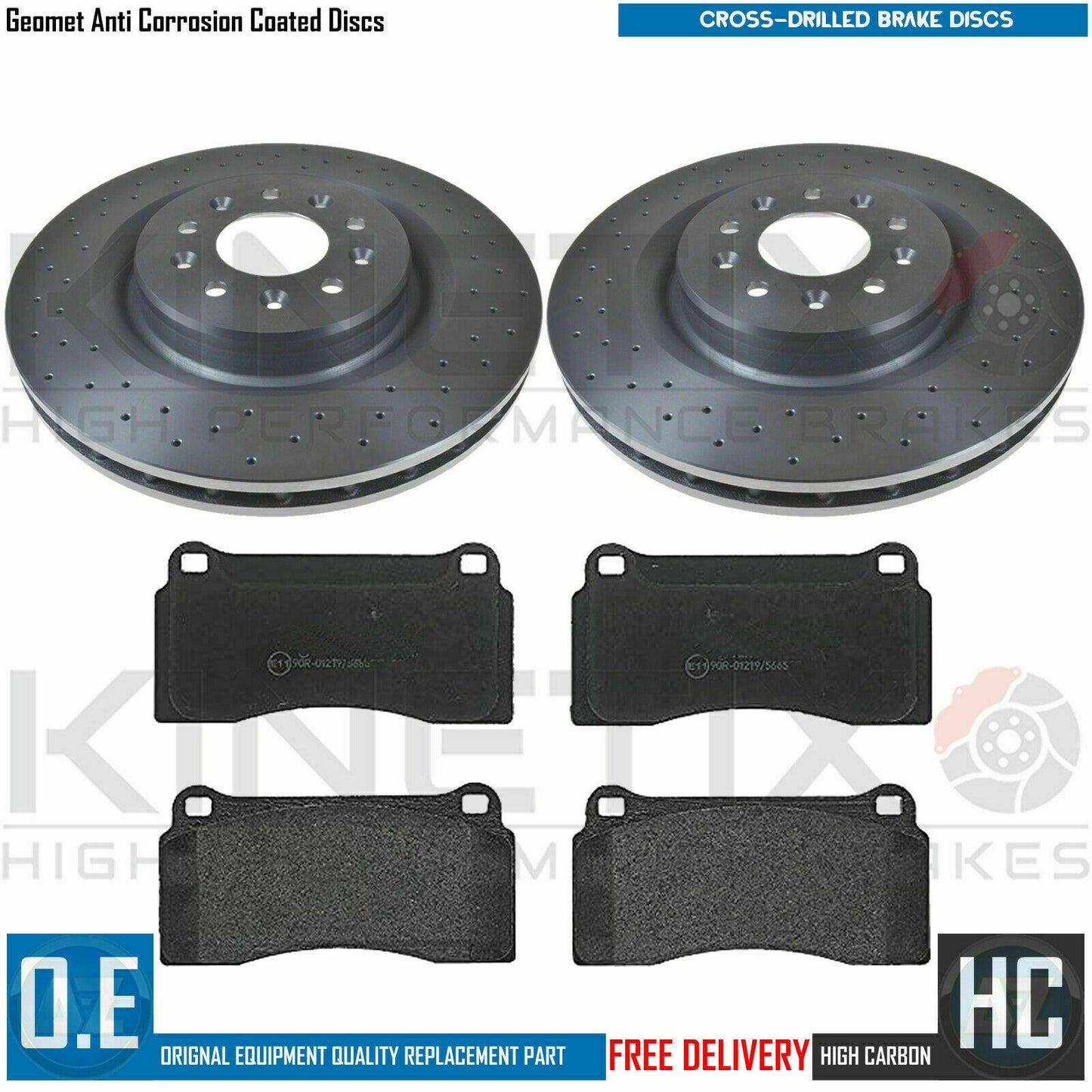 FOR JAGUAR XK 8 R 4.2 COATED FRONT DRILLED HIGH CARBON BRAKE DISCS & PADS 355mm