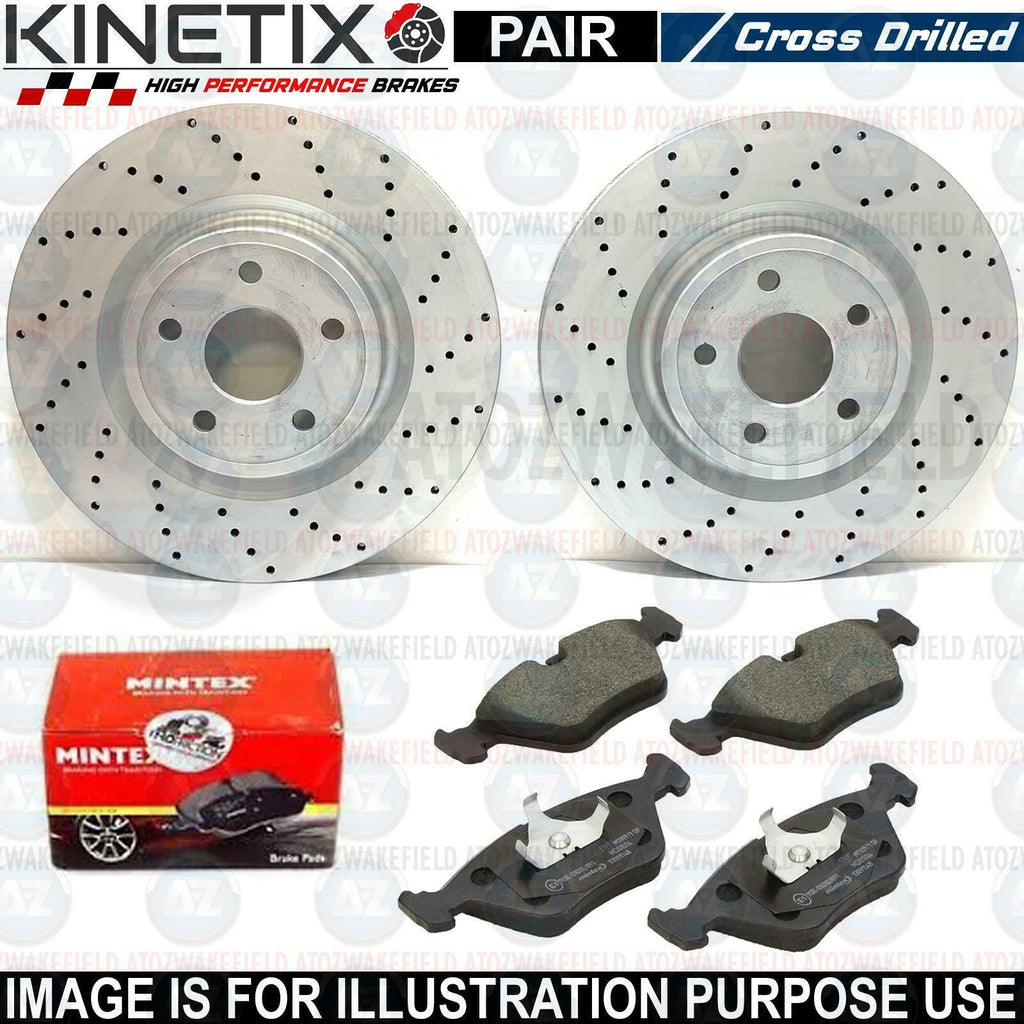FOR JAGUAR XK8 XK 8 FRONT DRILLED PERFORMANCE BRAKE DISCS MINTEX PADS 325MM
