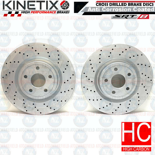 FOR JEEP GRAND CHEROKEE 6.4 SRT8 HEMI 5.7 REAR DRILLED BRAKE DISCS PAIR 350mm