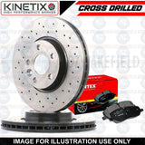 FOR JEEP WRANGLER 2.8 CRD 07- FRONT CROSS DRILLED BRAKE DISCS MINTEX PADS 302mm
