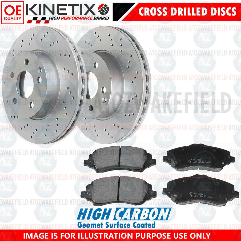 FOR JEEP WRANGLER FRONT CROSS DRILLED PERFORMANCE BRAKE DISCS PADS 332mm 07-19
