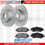 FOR JEEP WRANGLER FRONT CROSS DRILLED PERFORMANCE BRAKE DISCS PADS 332mm 07-19