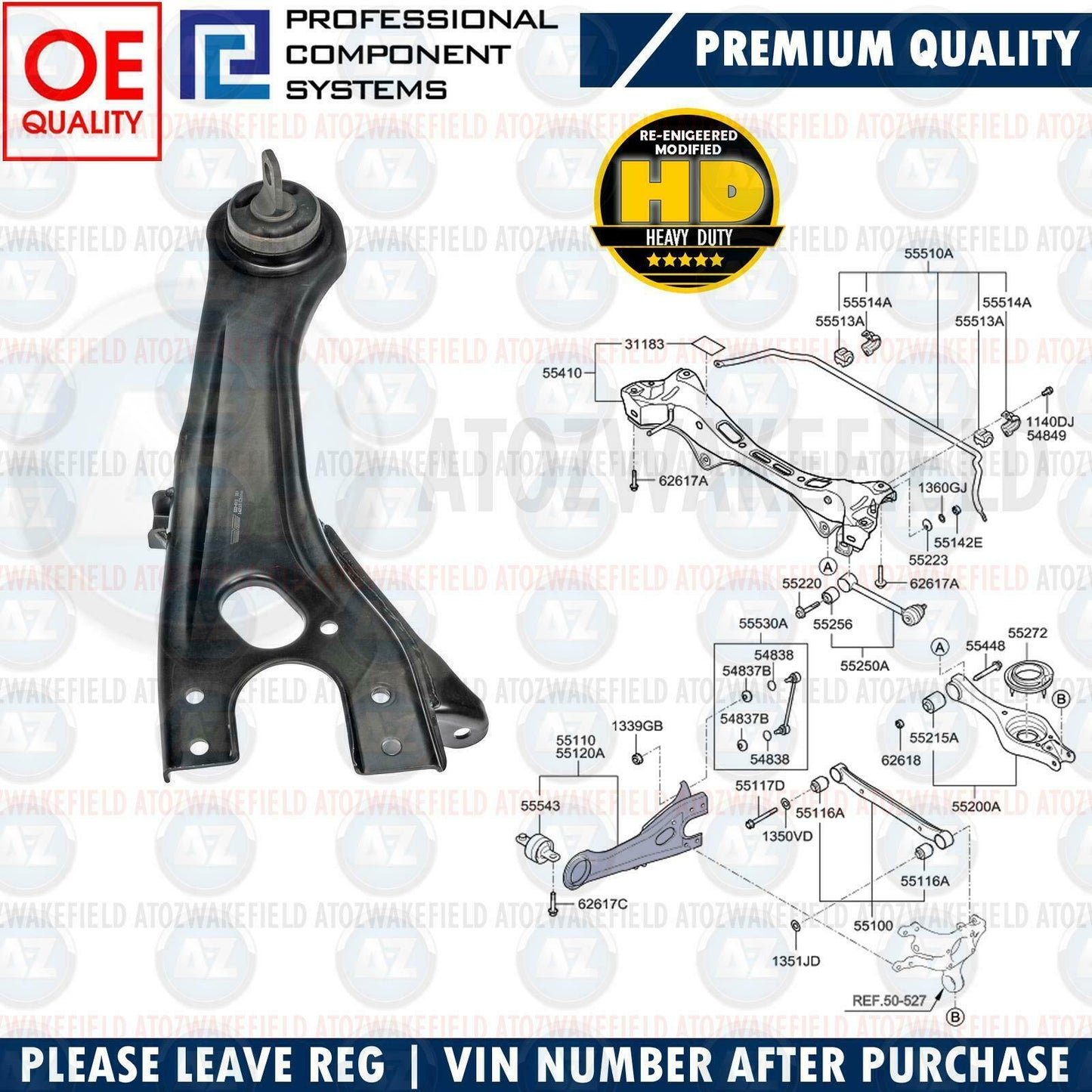 FOR KIA CEED PRO CEED HYUNDAI i30 REAR RIGHT SUSPENSION WISHBONE CONTROL ARM NEW