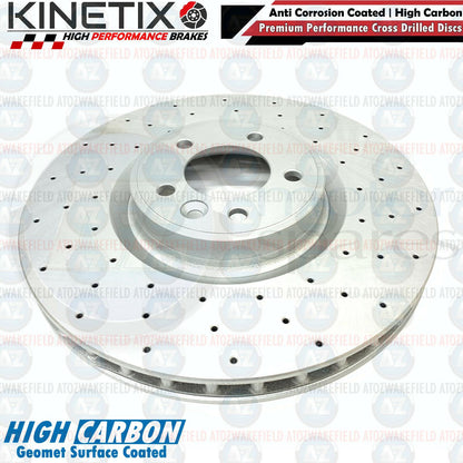 FOR RANGE ROVER SPORT 5.0 SVR FRONT CROSS DRILLED BRAKE DISCS PAIR 380mm