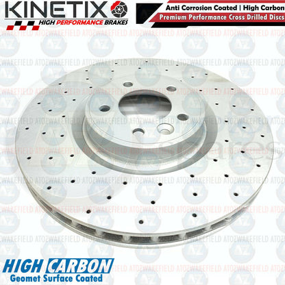 FOR RANGE ROVER SPORT 5.0 SVR FRONT CROSS DRILLED BRAKE DISCS PAIR 380mm