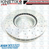 FOR RANGE ROVER SPORT 5.0 SVR FRONT CROSS DRILLED BRAKE DISCS PAIR 380mm