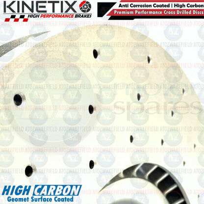 FOR RANGE ROVER SPORT 4.4 SDV8 FRONT CROSS DRILLED BRAKE DISCS PAIR 380mm