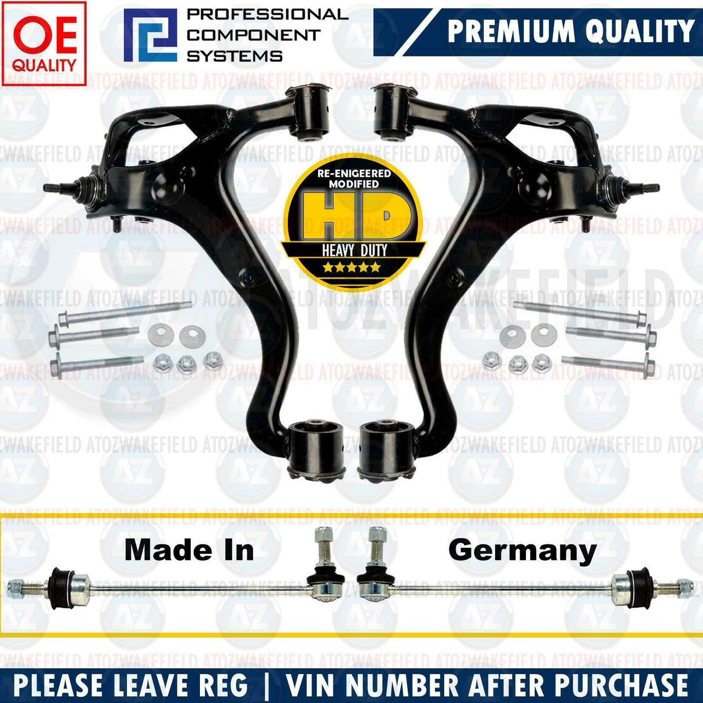 FOR LAND ROVER DISCOVERY MK3 MK4 FRONT LOWER SUSPENSION WISHBONES ARMS LINKS KIT