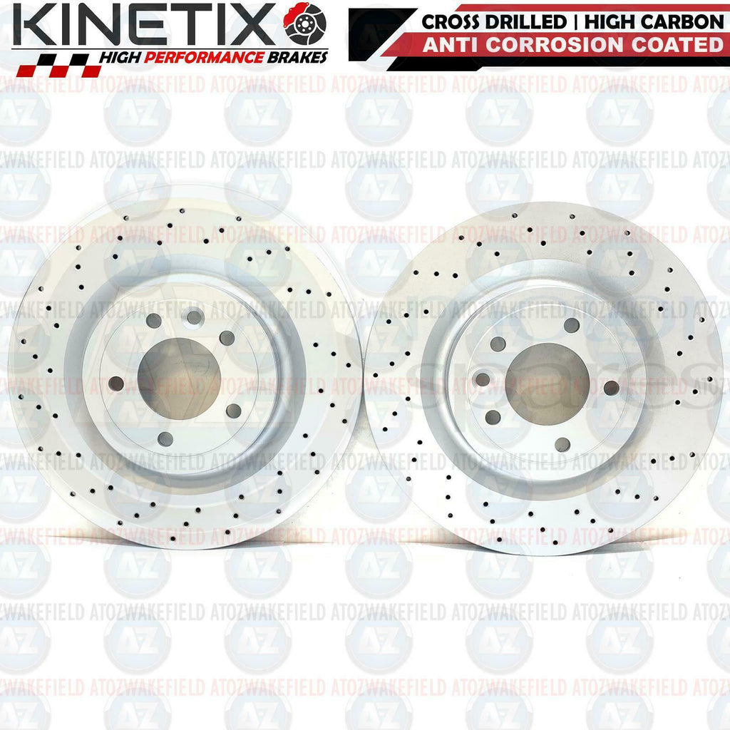 FOR RANGE ROVER SPORT 3.0 D300 L494 CROSS DRILLED REAR BRAKE DISCS PAIR 350mm