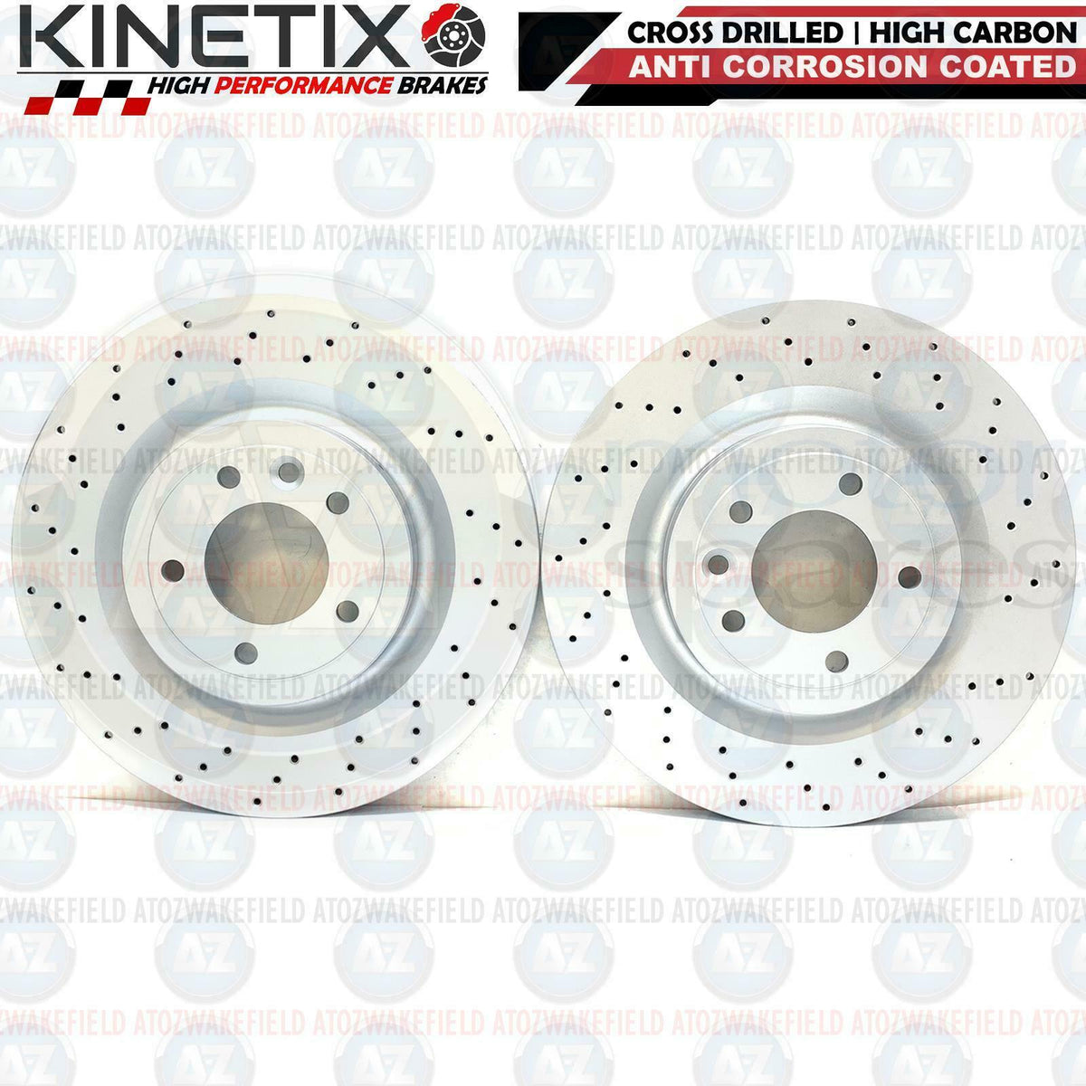 FOR RANGE ROVER 3.0 TDV6 L405 CROSS DRILLED REAR BRAKE DISCS PAIR 350mm