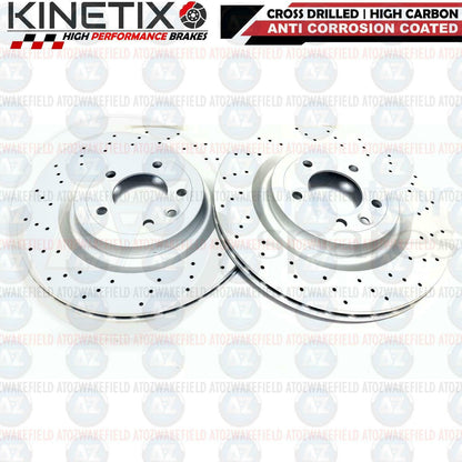 FOR RANGE ROVER 3.0 SDV6 L405 CROSS DRILLED REAR BRAKE DISCS PAIR 350mm