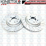 FOR RANGE ROVER SPORT 3.0 SDV6 L494 DRILLED REAR BRAKE DISCS MINTEX PADS WIRE