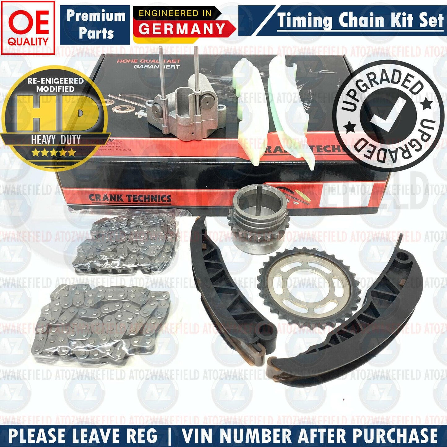 FOR LAND ROVER FREELANDER 2.0 Td4 (204D3) 01-06 UPPER LOWER TIMING CHAIN KIT