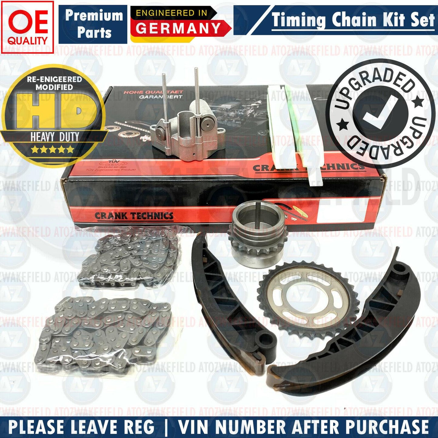 FOR LAND ROVER FREELANDER 2.0 Td4 (204D3) 01-06 UPPER LOWER TIMING CHAIN KIT