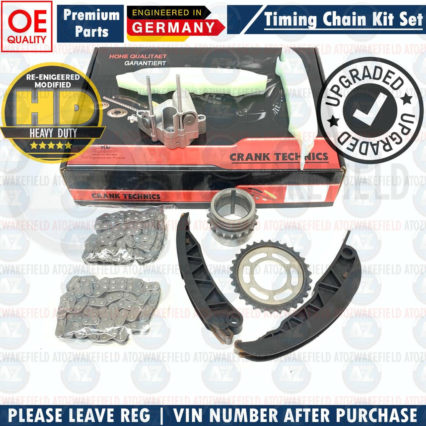 FOR LAND ROVER FREELANDER 2.0 Td4 (204D3) 01-06 UPPER LOWER TIMING CHAIN KIT