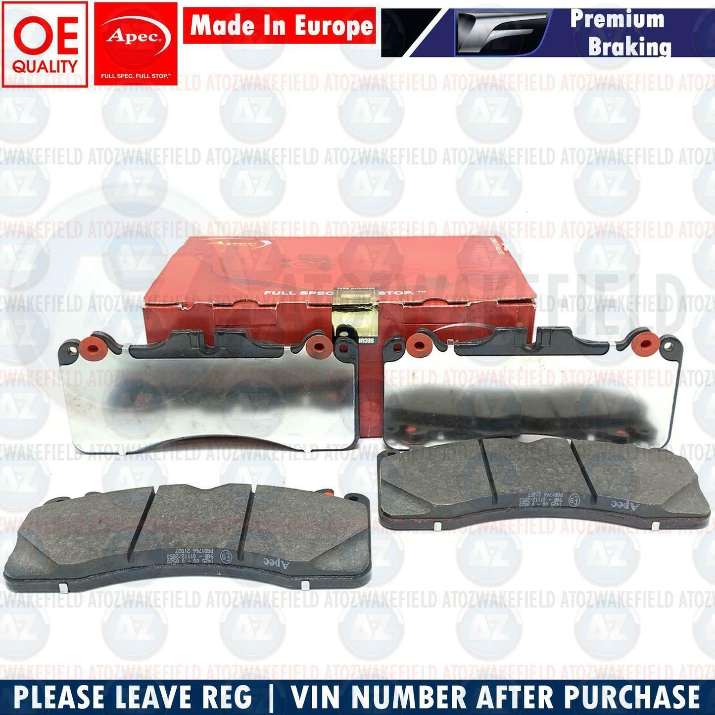 FOR LEXUS GSF RCF 5.0 LS460 FRONT PREMIUM QUALITY APEC BRAKE PADS 044650W190