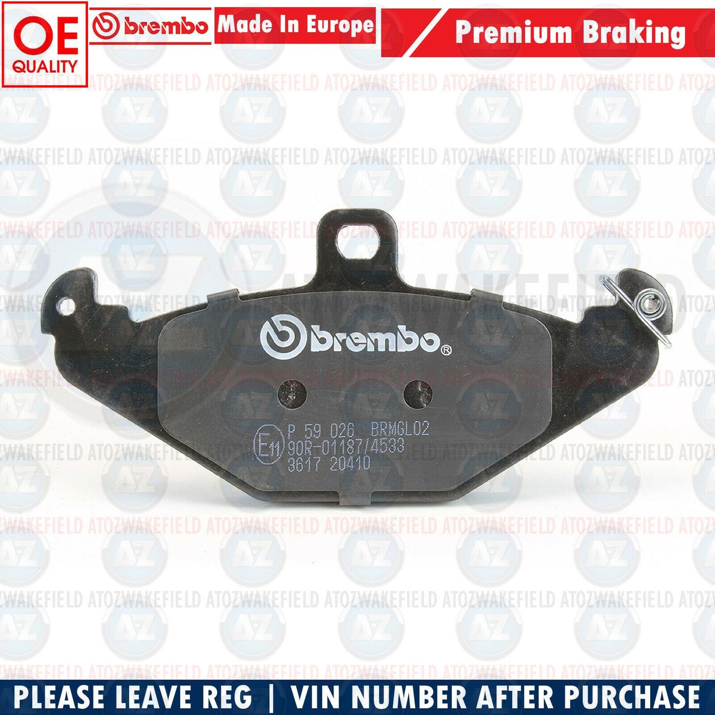 FOR LOTUS ELISE EXIGE VAUXHALL VX220 TESLA ROADSTER REAR BREMBO BRAKE PADS SET