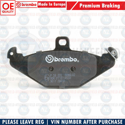 FOR LOTUS ELISE EXIGE VAUXHALL VX220 TESLA ROADSTER REAR BREMBO BRAKE PADS SET