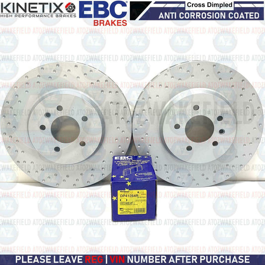 FOR LOTUS OMEGA CARLTON FRONT DIMPLED PERFORMANCE BRAKE DISCS EBC YELLOW PADS