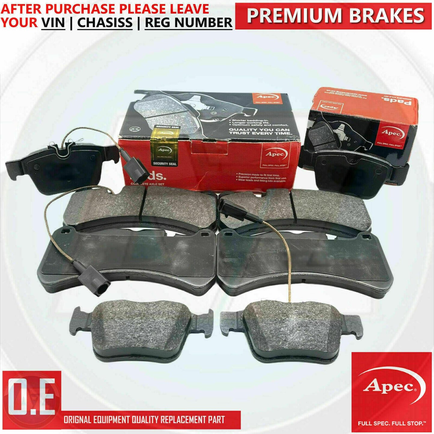 FOR MASERATI LEVANTE GHIBLI QUATTROPORTE APEC FRONT REAR BRAKE PADS SENSORS