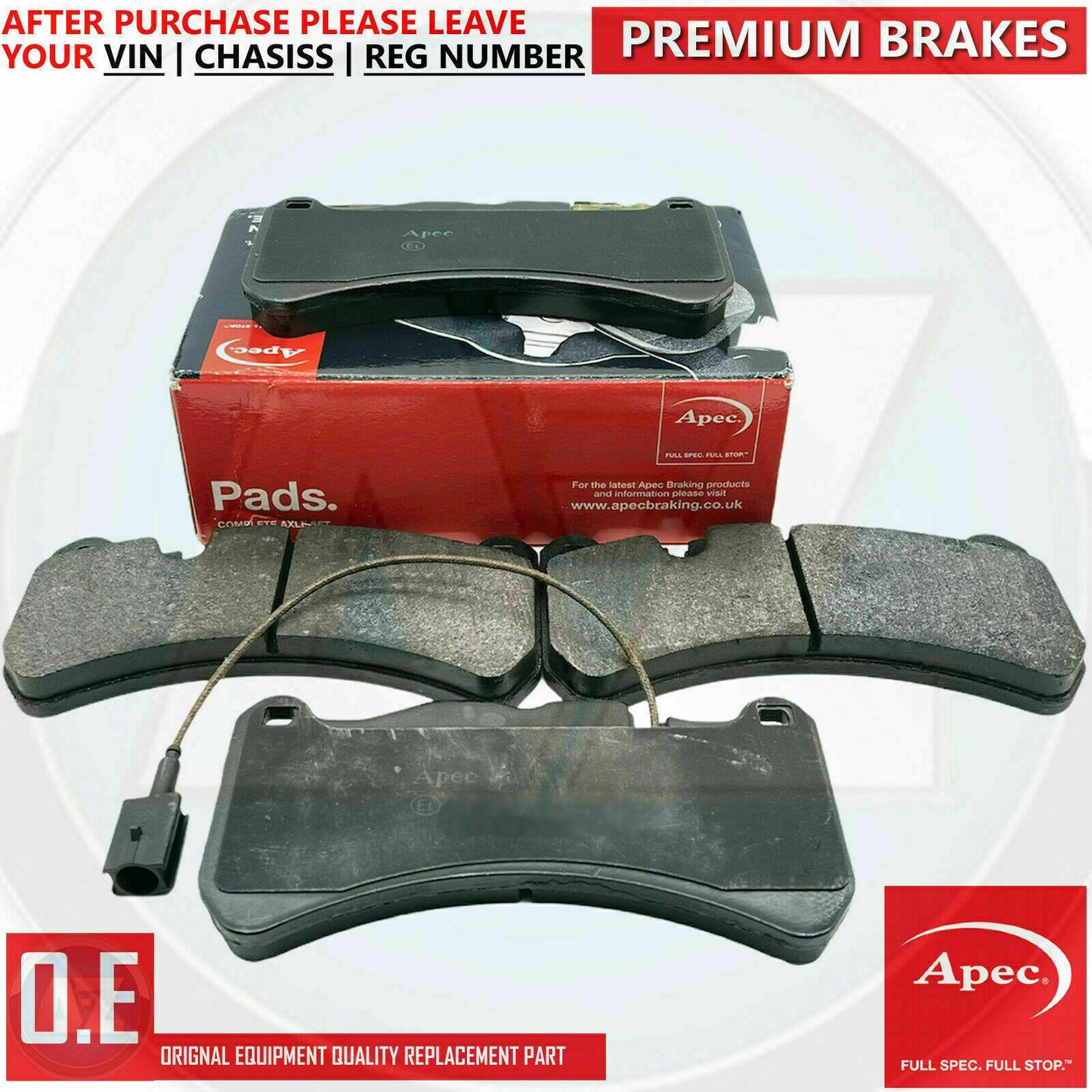 FOR MASERATI LEVANTE GHIBLI QUATTROPORTE APEC FRONT REAR BRAKE PADS SENSORS