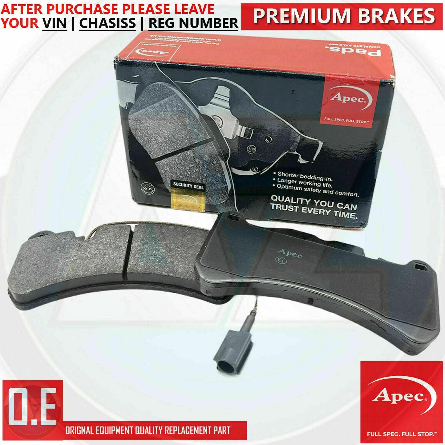 FOR MASERATI LEVANTE GHIBLI QUATTROPORTE APEC FRONT REAR BRAKE PADS SENSORS