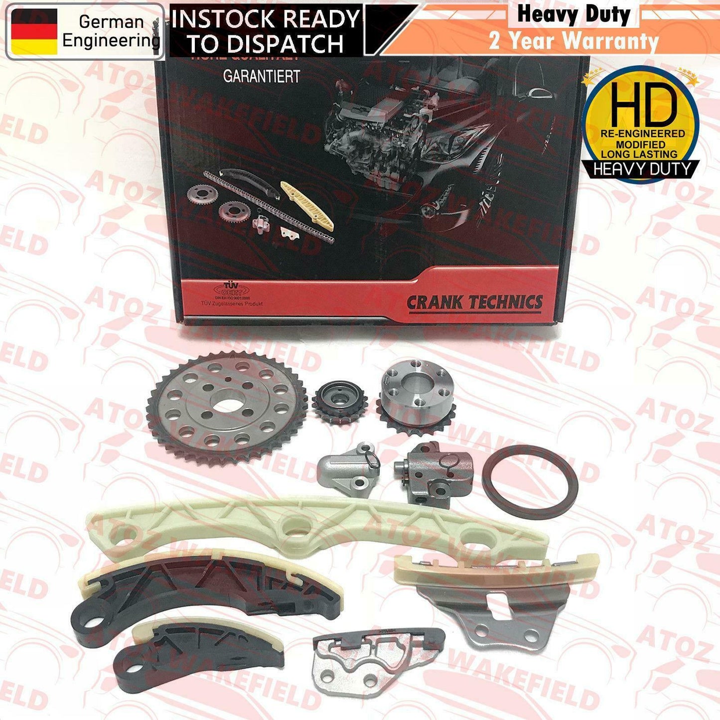 FOR MAZDA 3 6 CX7 2.2 DIESEL TIMING OIL PUMP CHAIN TENSIONER SPROCKETS GUIDE KIT
