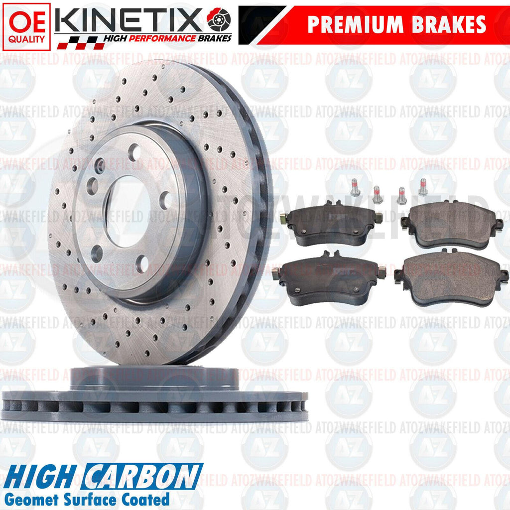 FOR MERCEDES A CLASS A180 AMG SPORT FRONT DRILLED BRAKE DISCS PADS SET 295mm