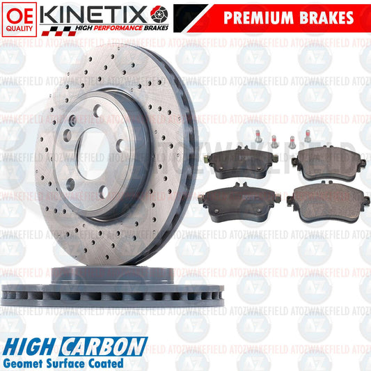 FOR MERCEDES A CLASS A200 AMG SPORT FRONT DRILLED BRAKE DISCS PADS SET 295mm