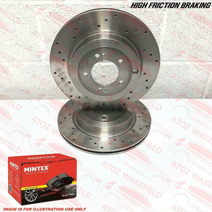 FOR MERCEDES CLA180 AMG SPORTS REAR DRILLED SOLID MINTEX BRAKE DISCS PADS 295mm