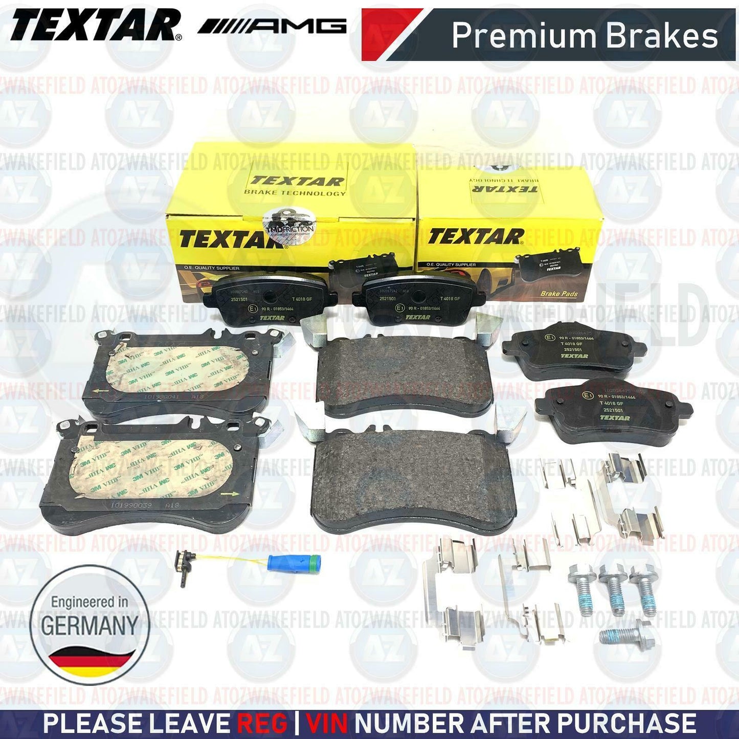 FOR MERCEDES A45 CLA45 GLA45 AMG FRONT REAR TEXTAR BRAKE PADS WIRE SENSOR FR RR