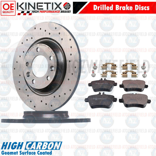 FOR MERCEDES A-CLASS A160 A180 AMG REAR DRILLED BRAKE DISCS PADS 276mm