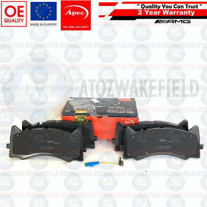 FOR MERCEDES AMG C63 C63S FRONT REAR APEC PREMIUM BRAKE PADS WEAR WIRE SENSORS