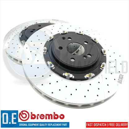 FOR MERCEDES C63 C63 S AMG FRONT BREMBO TWO-PIECE FLOATING BRAKE DISCS 390mm