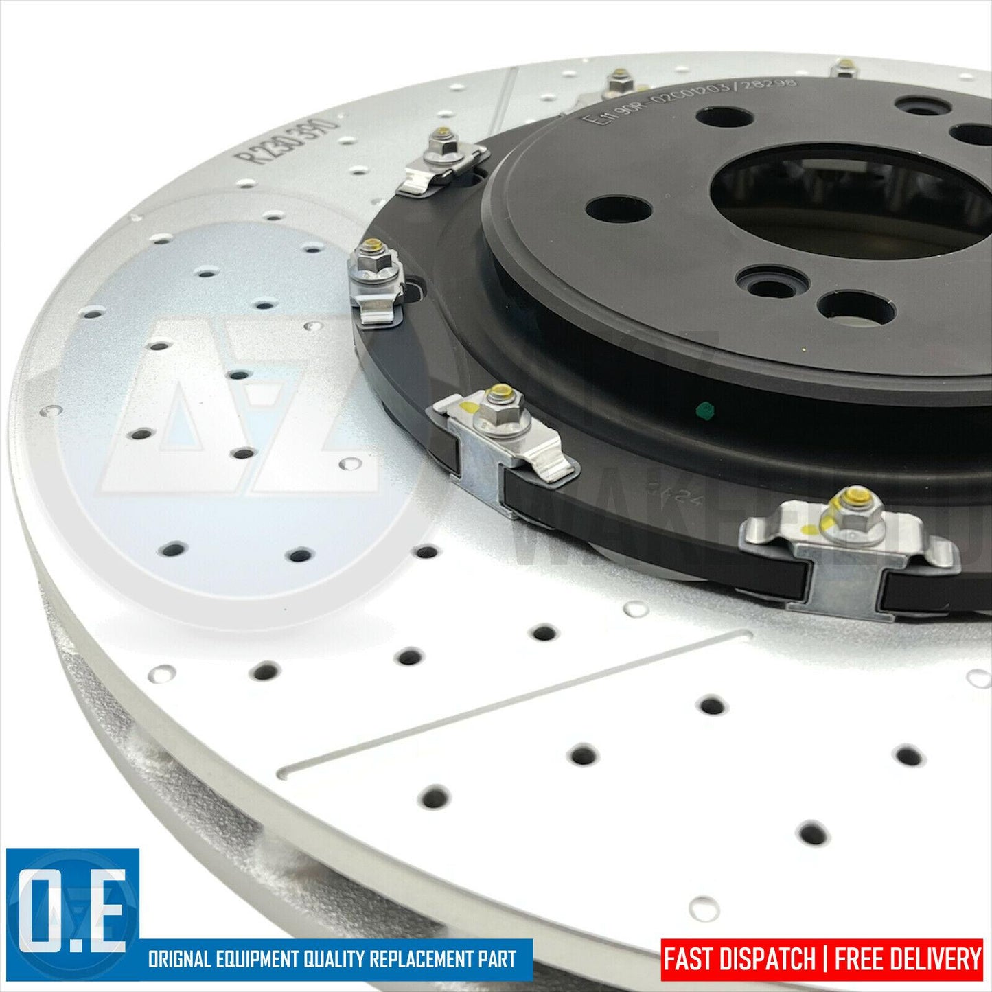 FOR MERCEDES AMG GT FRONT DRILLED GROOVED BREMBO TWO PIECE FLOATING BRAKE DISCS