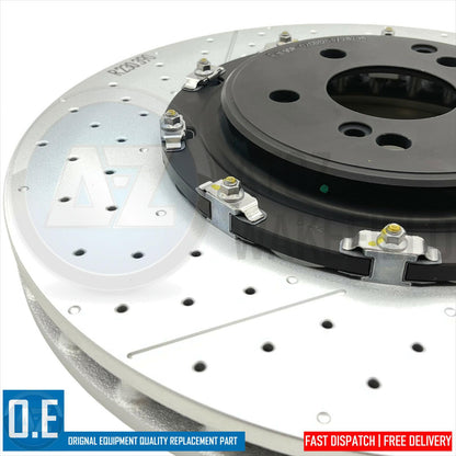 FOR MERCEDES AMG GT FRONT DRILLED GROOVED BREMBO TWO PIECE FLOATING BRAKE DISCS