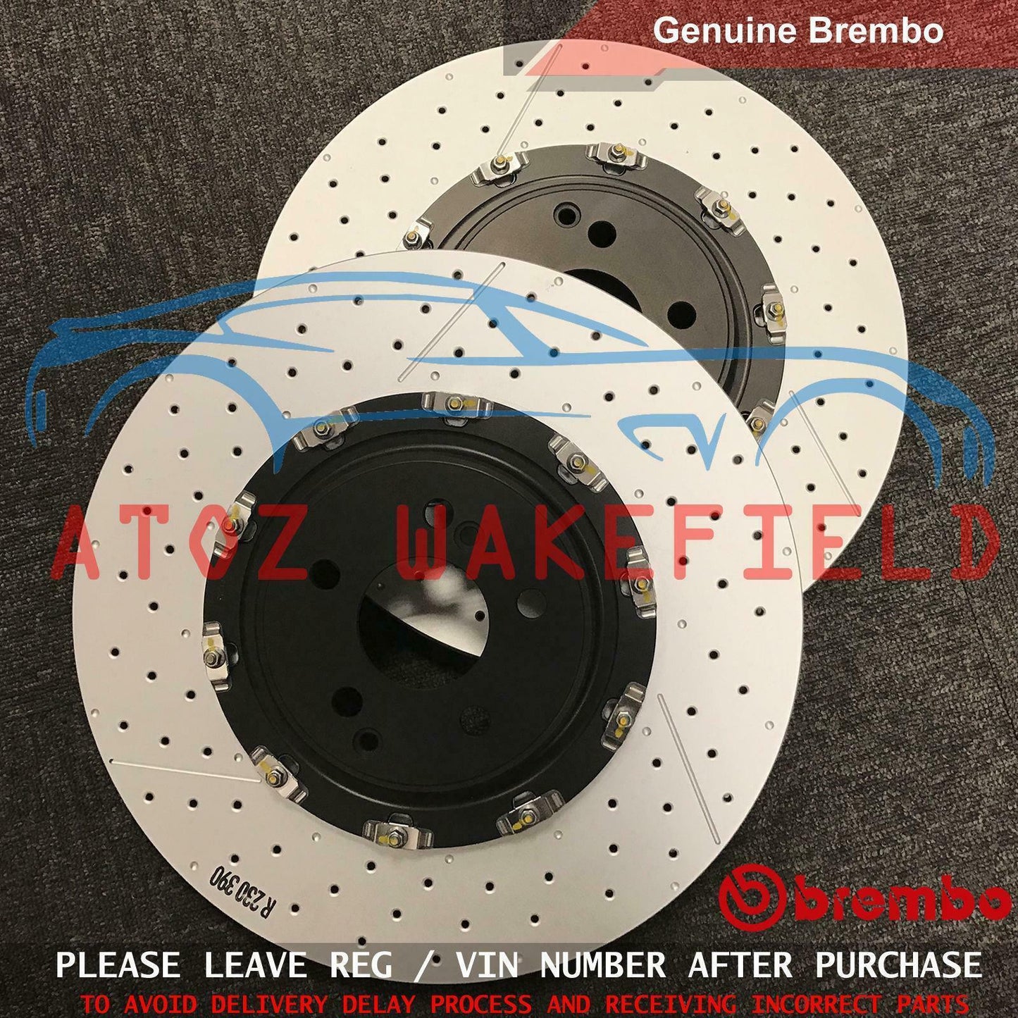 FOR MERCEDES C63 C63 S AMG FRONT BREMBO TWO-PIECE FLOATING BRAKE DISCS 390mm