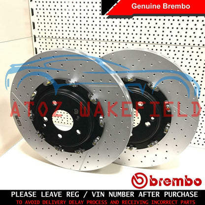 FOR MERCEDES AMG GT FRONT DRILLED GROOVED BREMBO TWO PIECE FLOATING BRAKE DISCS