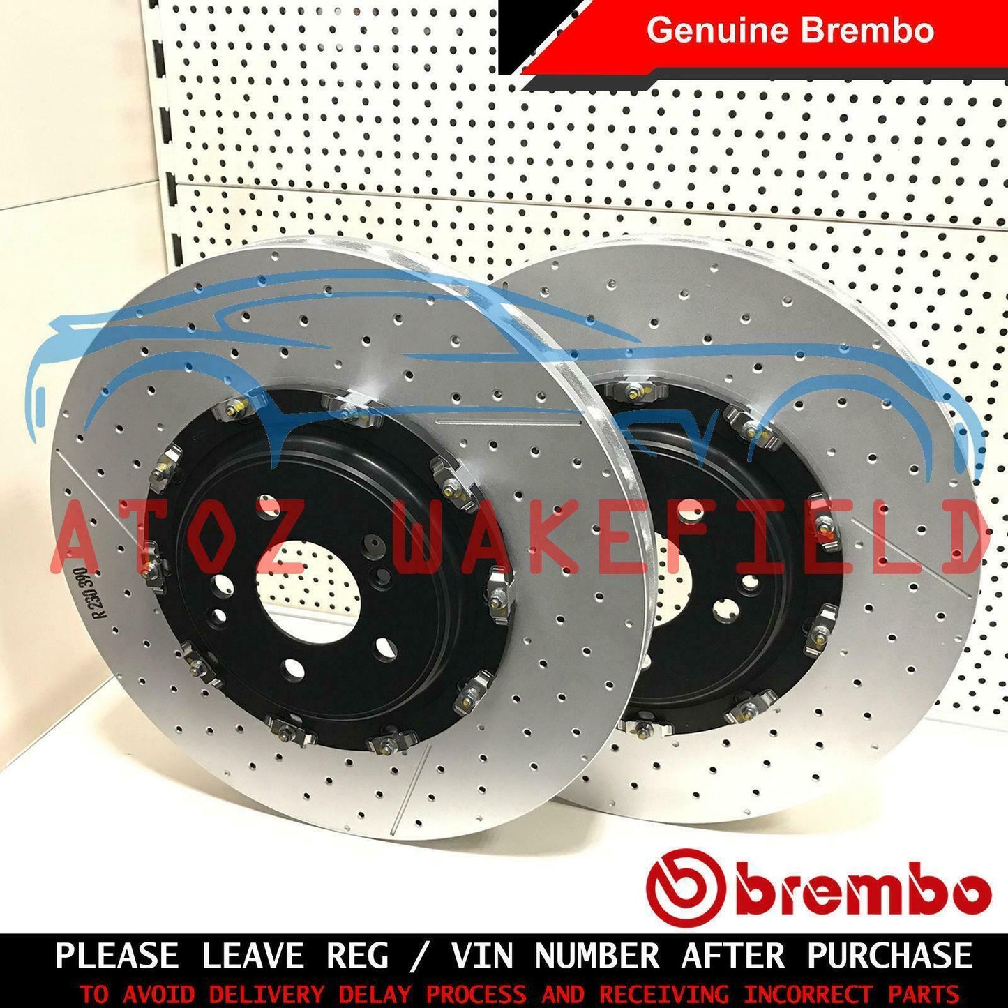 FOR MERCEDES C63 C63 S AMG FRONT BREMBO TWO-PIECE FLOATING BRAKE DISCS 390mm