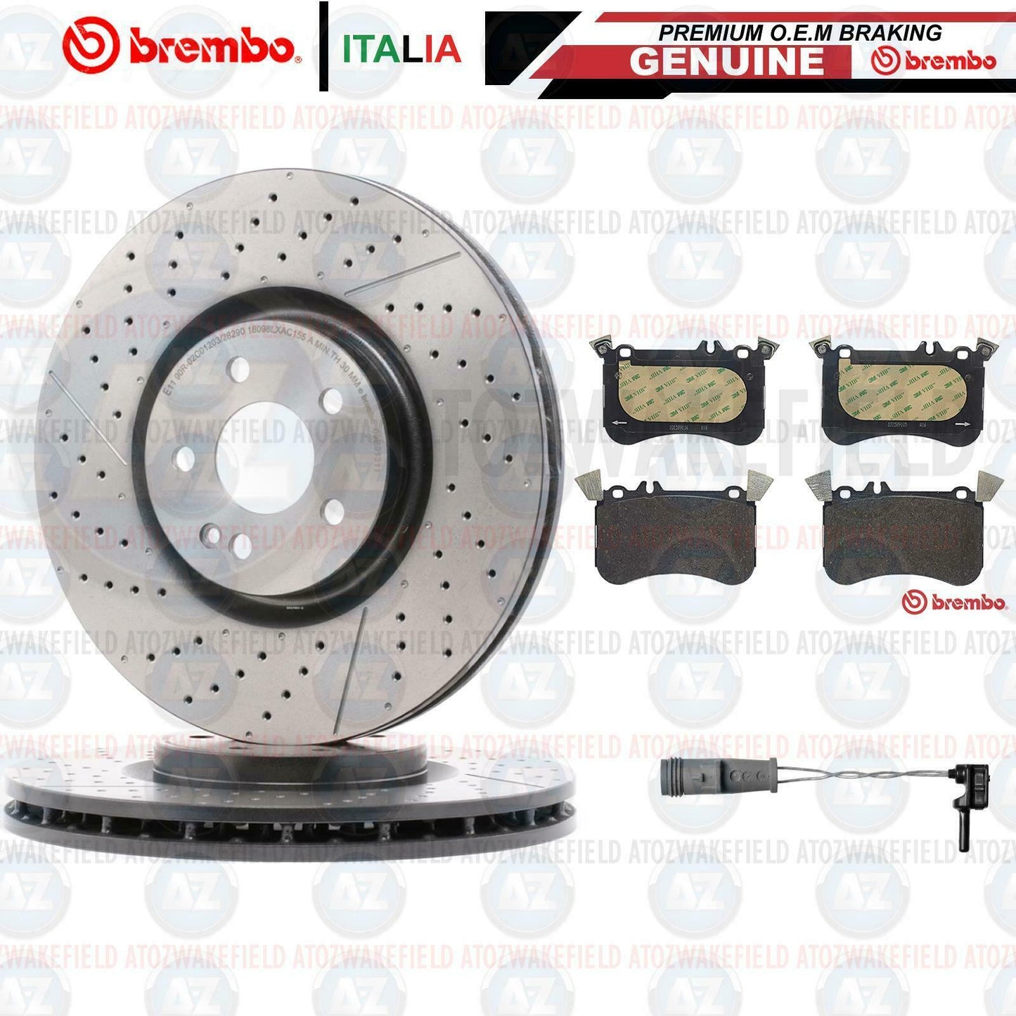 FOR MERCEDES BENZ AMG CLA45 A45 GLA45 AMG FRONT BREMBO BRAKE DISCS PADS SENSOR