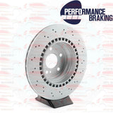 FOR MERCEDES BENZ W204 C63 AMG REAR PERFORMANCE DRILLED BRAKE DISCS PLATINUM 330