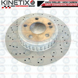 FOR MERCEDES C CLASS AMG REAR CROSS DRILLED BRAKE DISCS PAIR SOLID 300mm