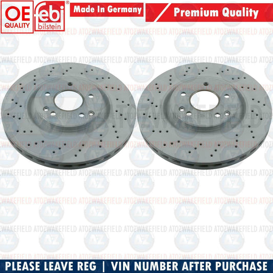 FOR MERCEDES C CLASS AMG SPORT -07 FRONT DRILLED BRAKE DISCS 330mm FEBI BILSTEIN