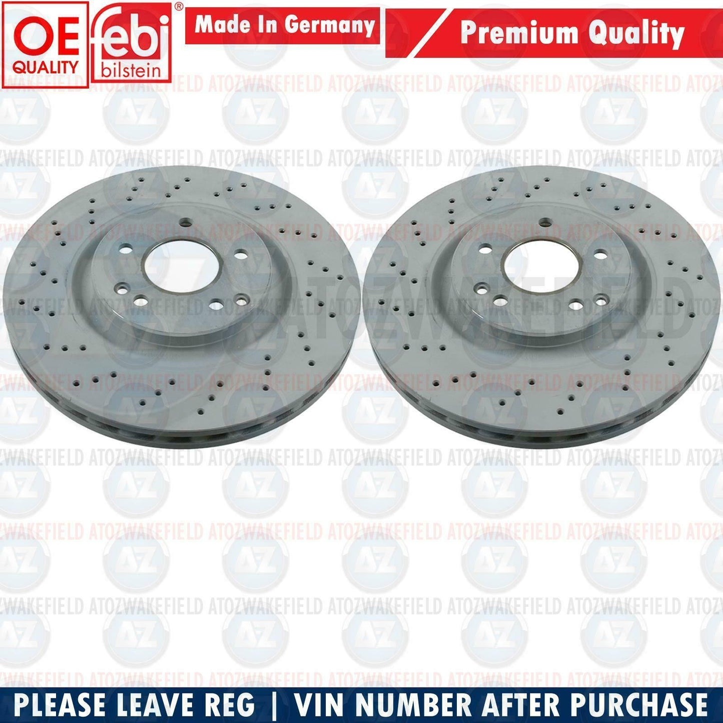 FOR MERCEDES C CLASS C270 CDi AMG SPORT FRONT DRILLED BRAKE DISCS 330mm PAIR