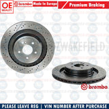 FOR MERCEDES C63 E63 CLS63 AMG REAR DRILLED GROOVED BRAKE DISCS PADS WIRE 360mm