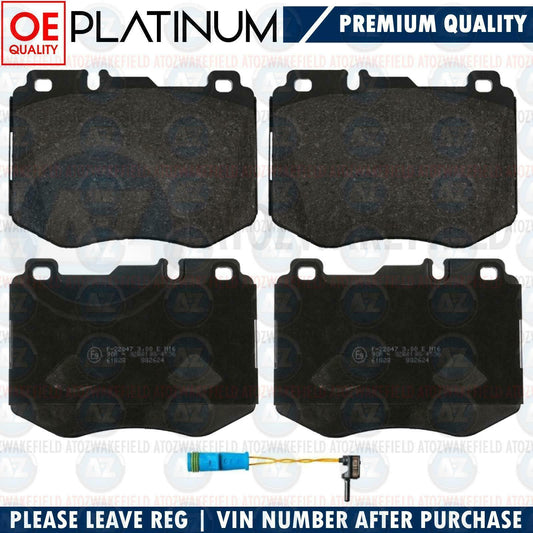 FOR MERCEDES C-CLASS C250 AMG FRONT PLATINUM BRAKE PADS WIRE SENSOR 2014-