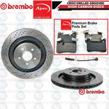 FOR MERCEDES C63 AMG REAR DRILLED GROOVED BRAKE DISCS PADS WIRE SENSOR 360mm