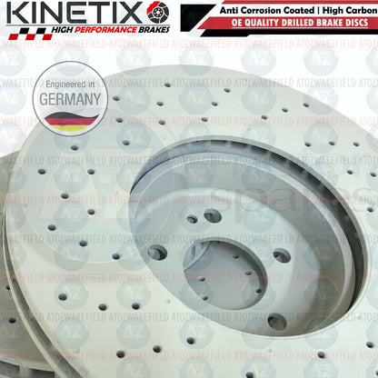 FOR MERCEDES E-CLASS AMG SPORT FRONT DRILLED BONDED BRAKE DISCS TRW PADS SENSOR