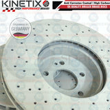 FOR MERCEDES E200 AMG SPORT FRONT DRILLED BONDED BRAKE DISCS TRW PADS SENSOR